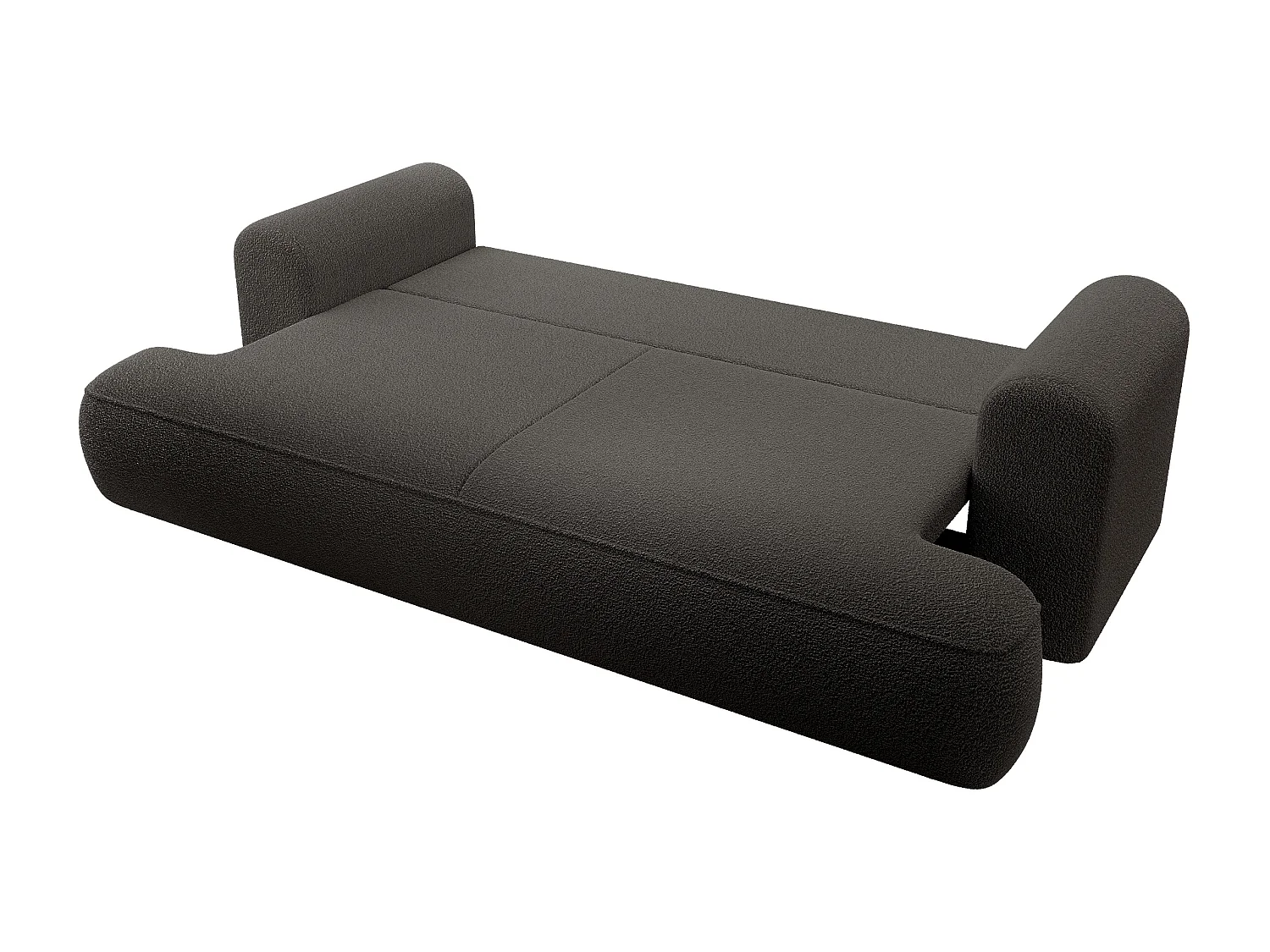 3-Sitzer-Sofa mit Schlaffunktion - Boucle-Bezug in Dunkelgrau - OVO