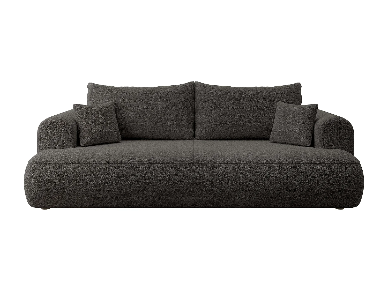 3-Sitzer-Sofa mit Schlaffunktion - Boucle-Bezug in Dunkelgrau - OVO