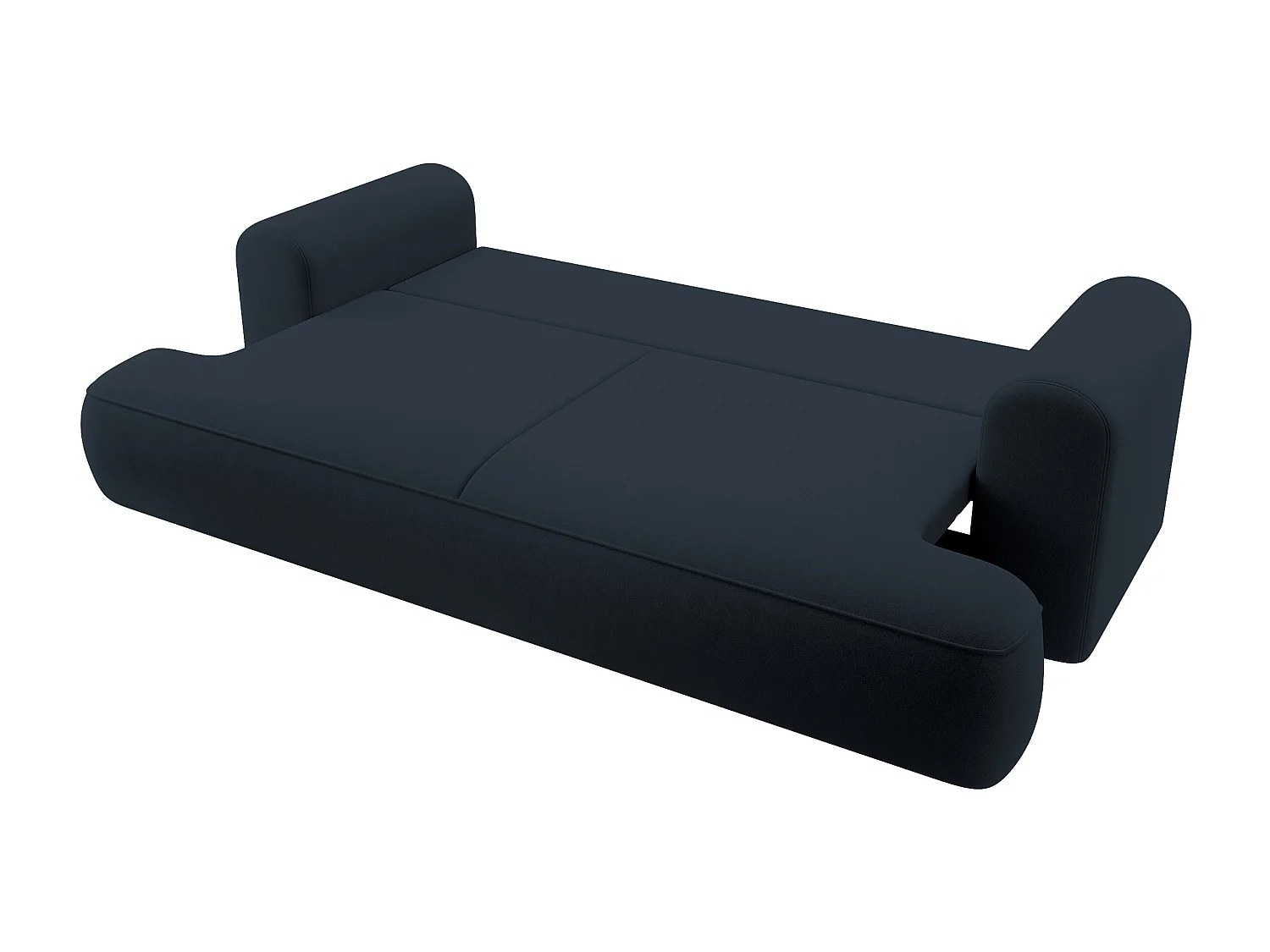 3-Sitzer-Sofa mit Schlaffunktion - Easy-Clean-Veloursbezug in Dunkelblau - OVO