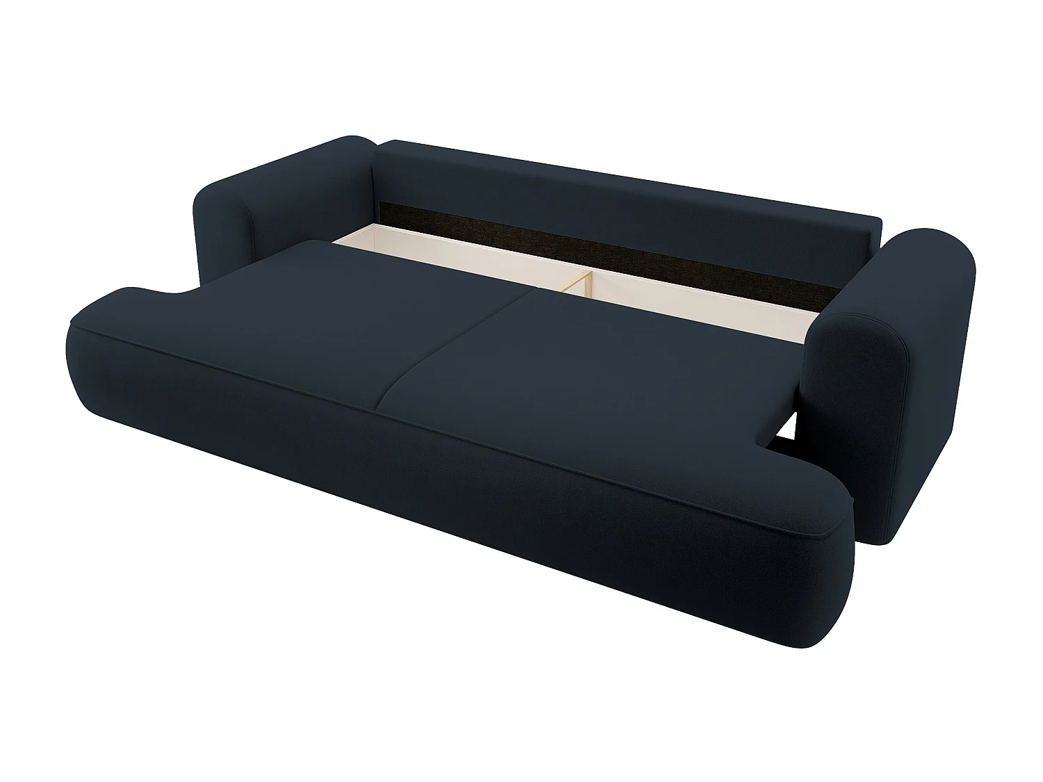 3-Sitzer-Sofa mit Schlaffunktion - Easy-Clean-Veloursbezug in Dunkelblau - OVO