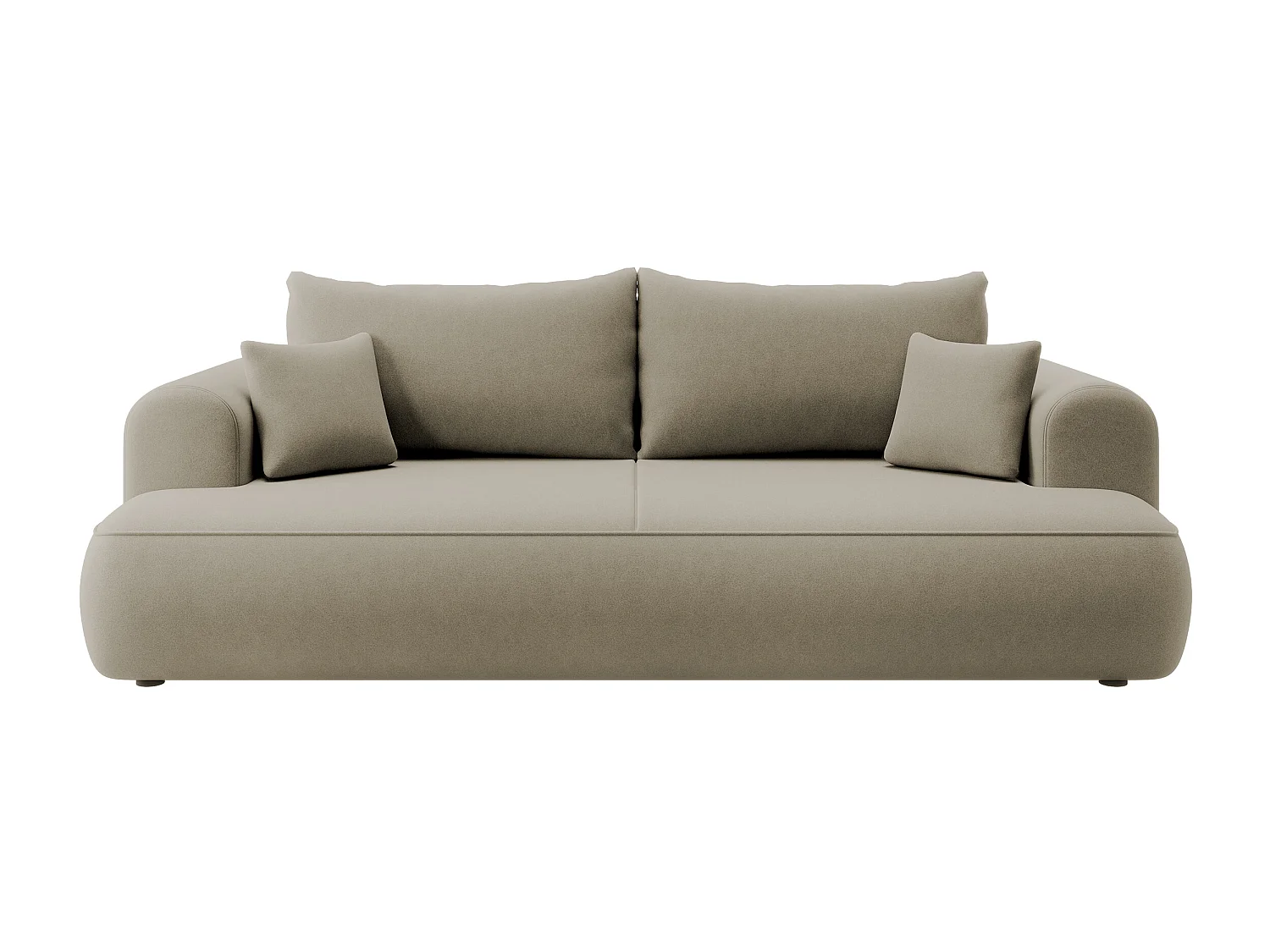 3-Sitzer-Sofa mit Schlaffunktion - Easy-Clean-Veloursbezug in Beige - OVO