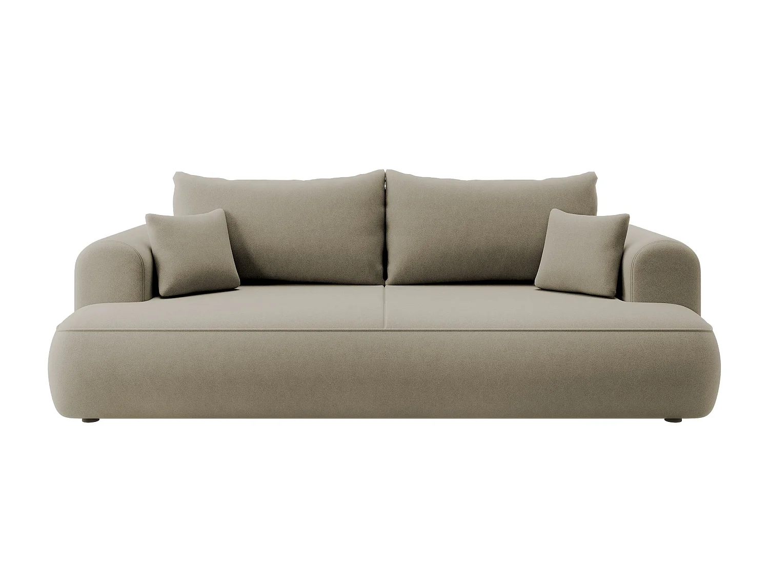 3-Sitzer-Sofa mit Schlaffunktion - Easy-Clean-Veloursbezug in Beige - OVO