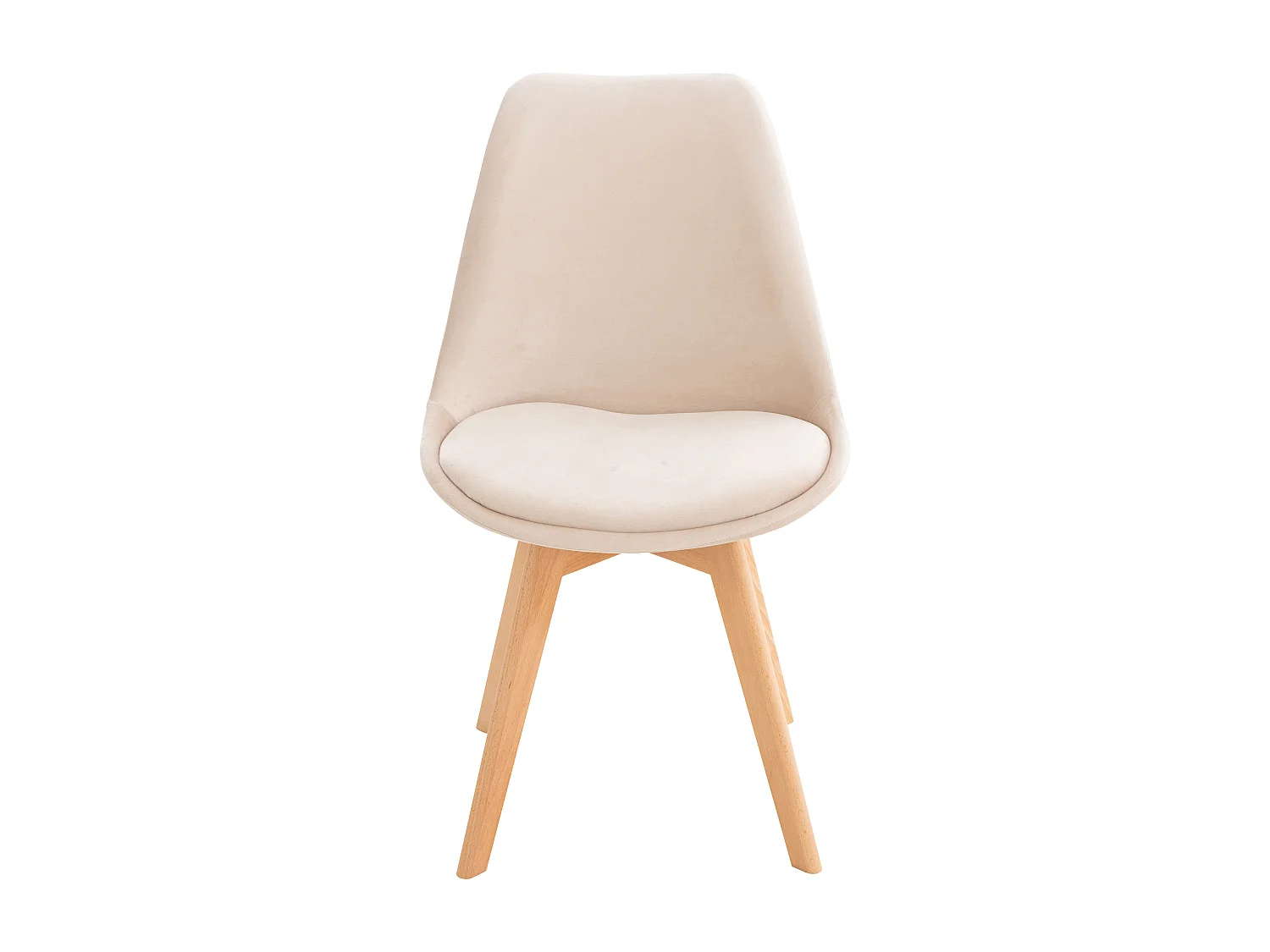 chaise salle à manger - Velours - Beige - Linares