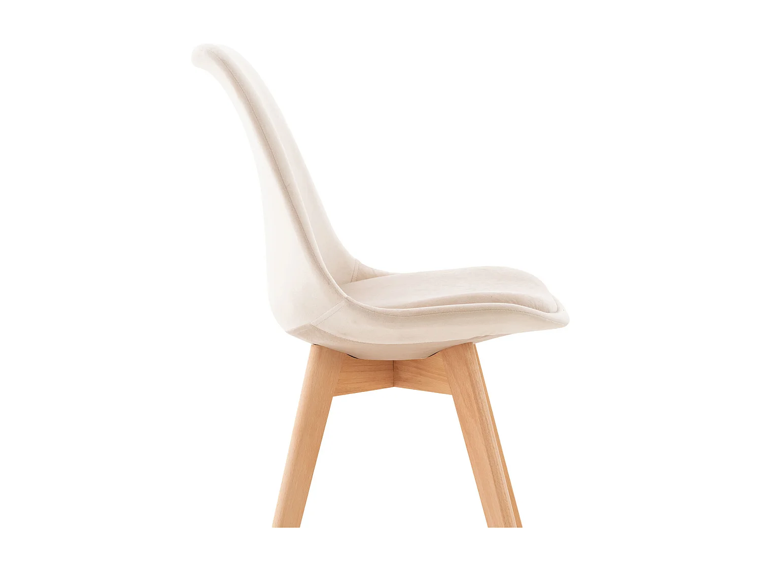 chaise salle à manger - Velours - Beige - Linares