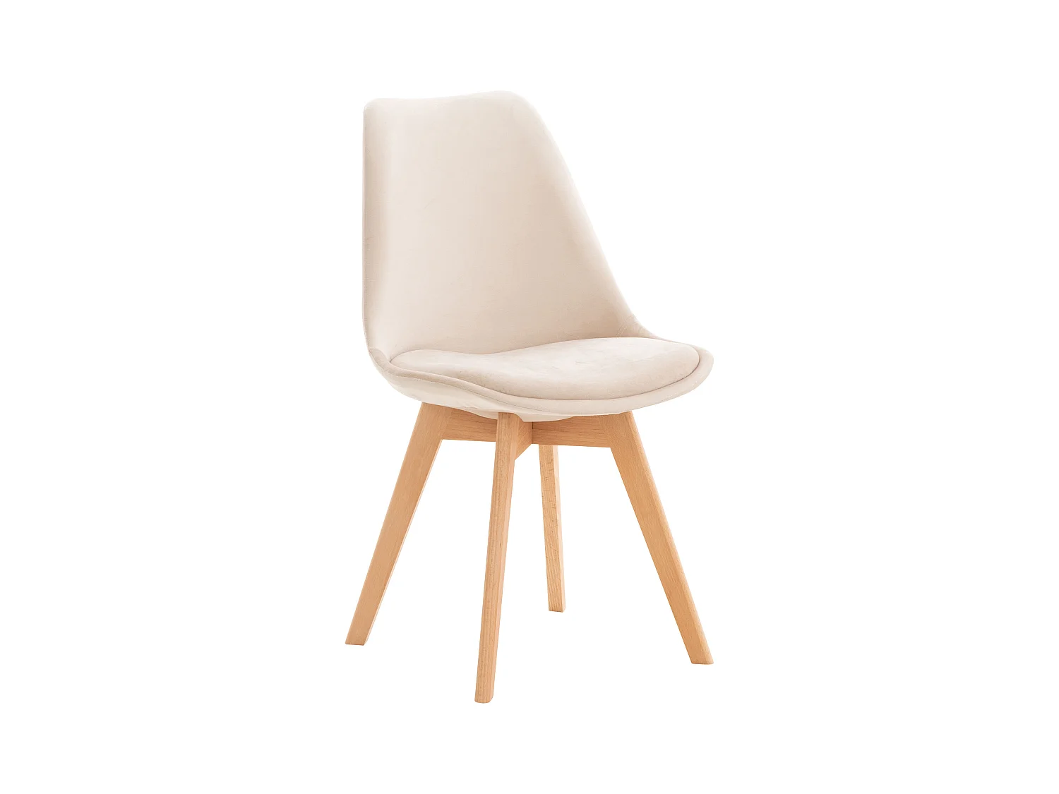 chaise salle à manger - Velours - Beige - Linares