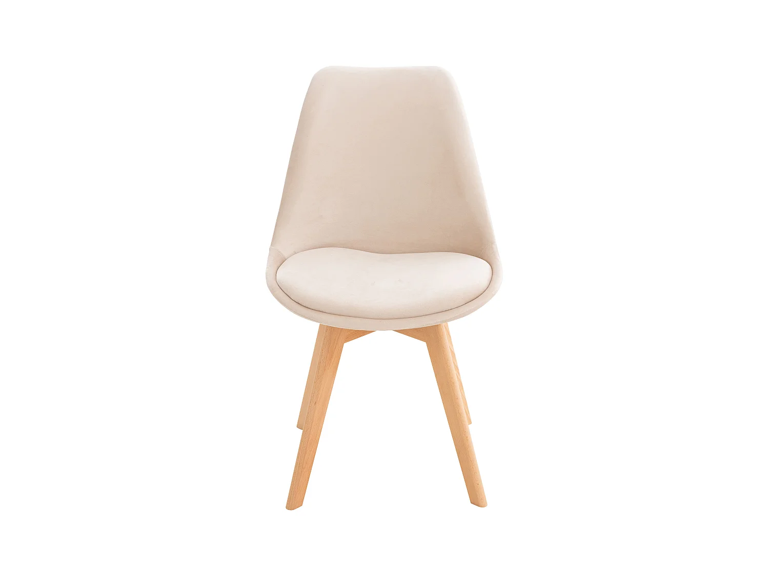 chaise salle à manger - Velours - Beige - Linares