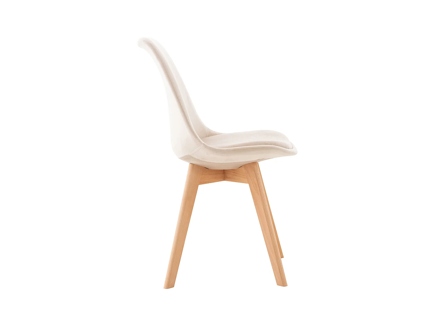 chaise salle à manger - Velours - Beige - Linares