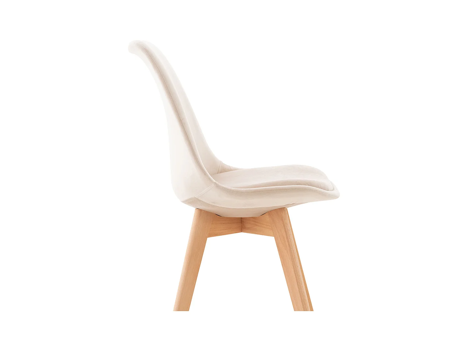 chaise salle à manger - Velours - Beige - Linares