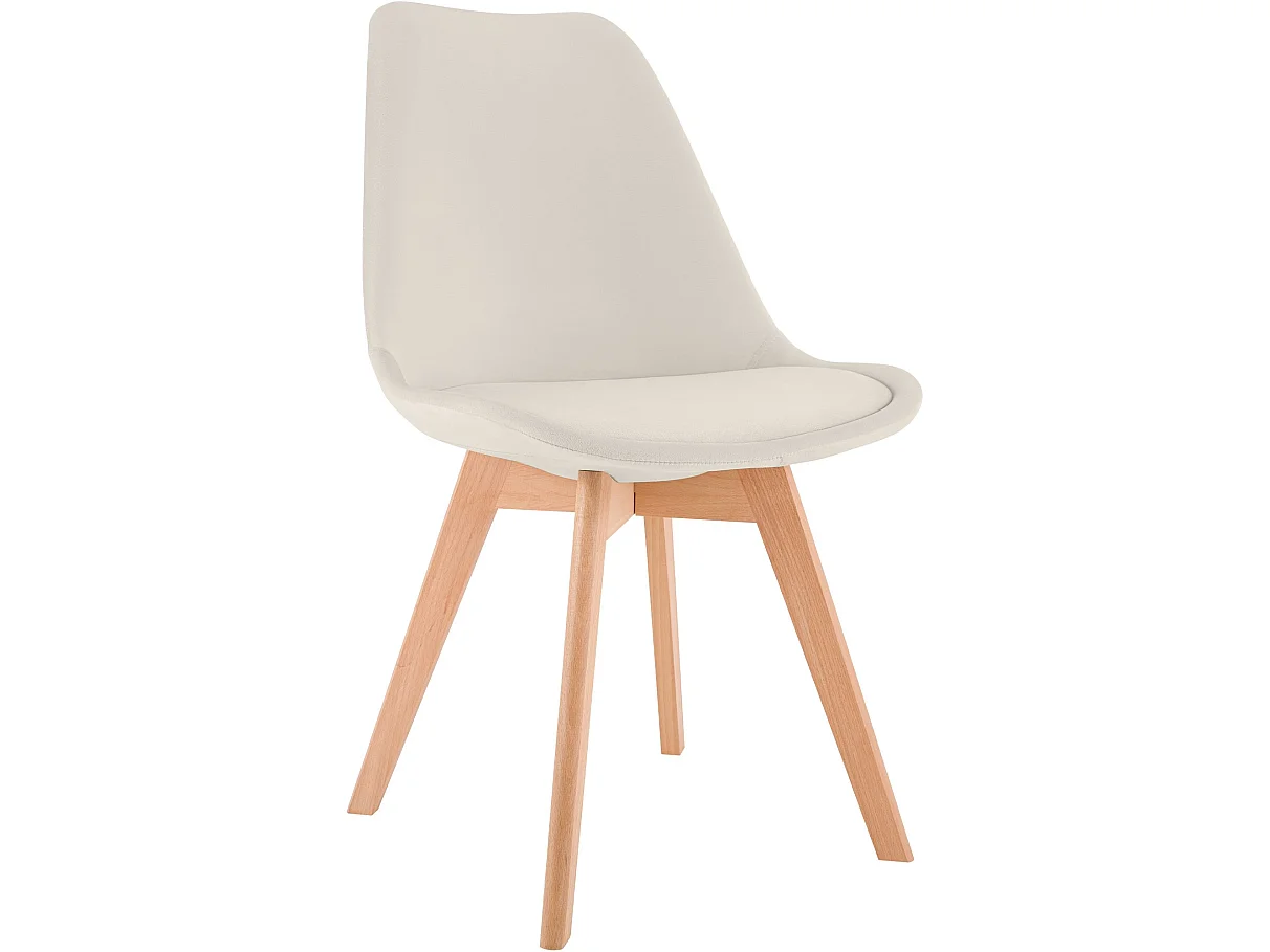 chaise salle à manger - Velours - Beige - Linares