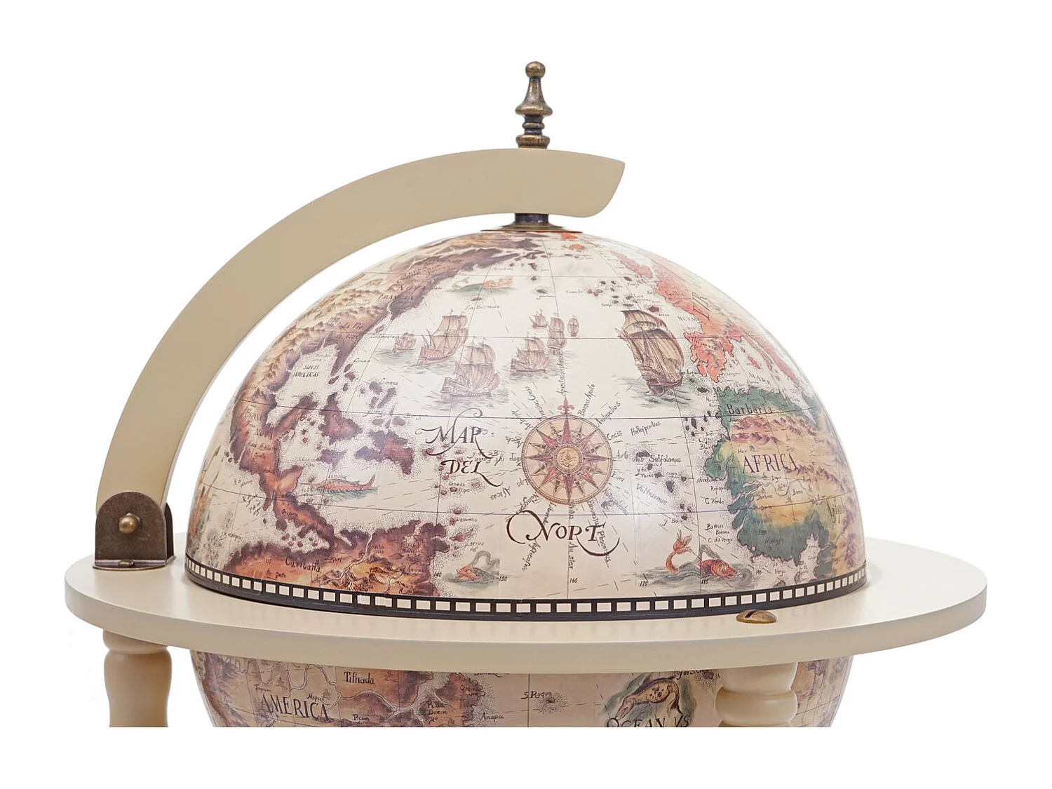 Globusbar MCW-D83 verrijdbaar,  naturel bruin