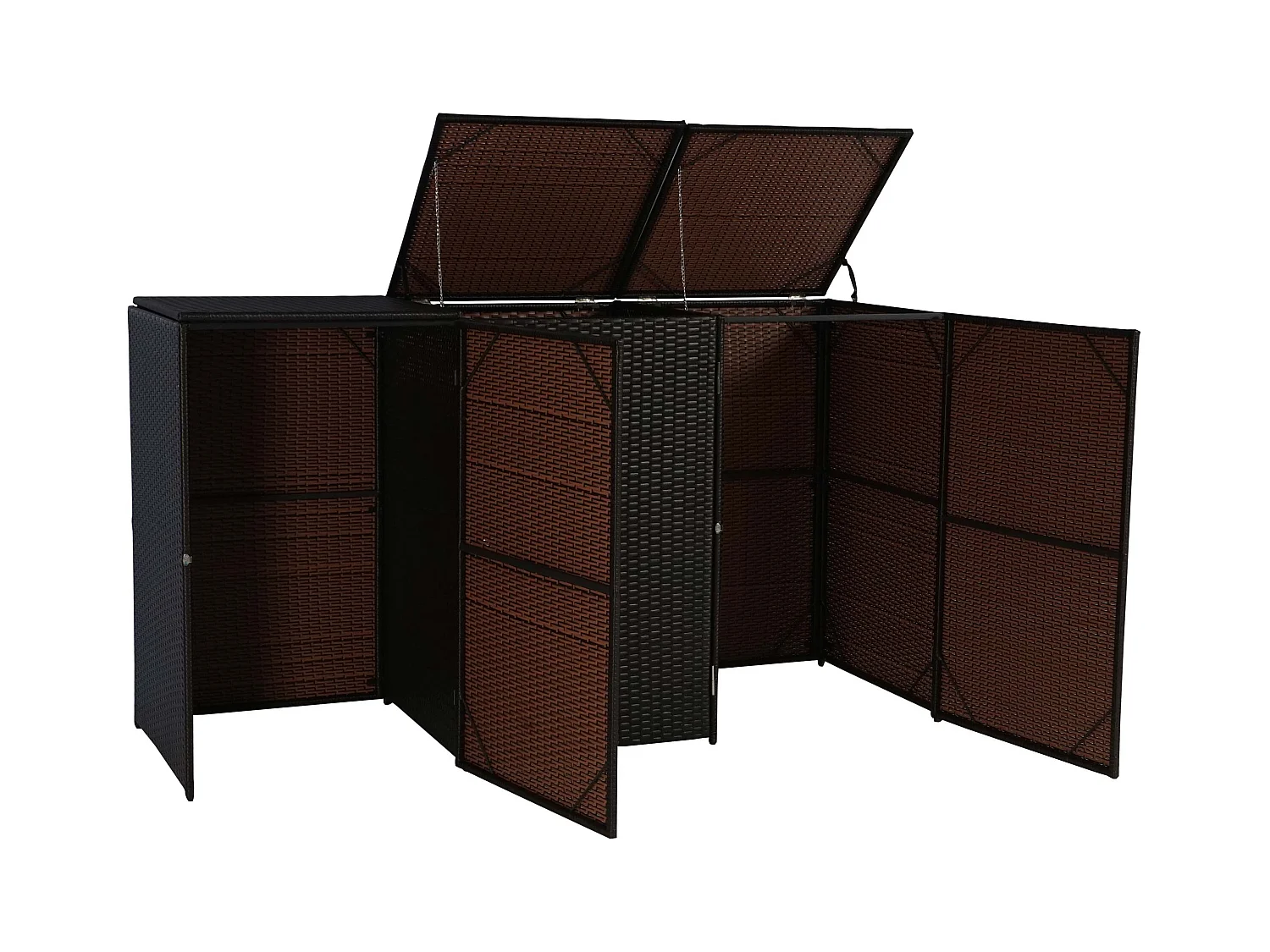 Bekleding voor 3 vuilnisbakken MCW-E25,  bruin