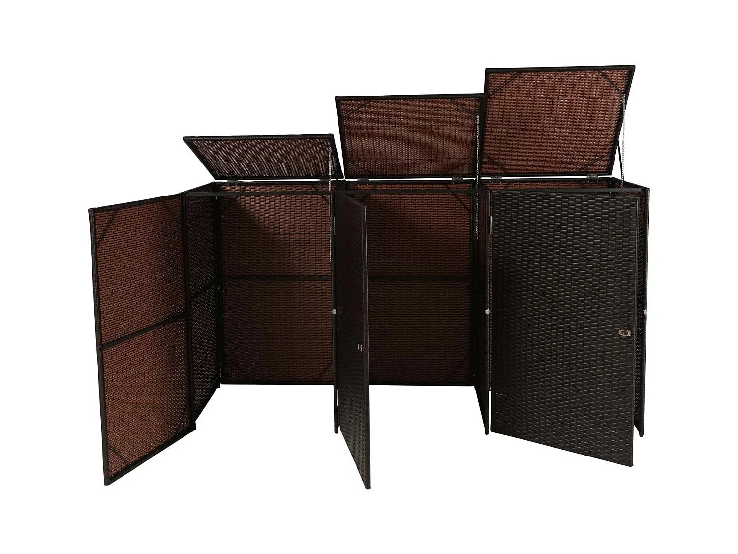 Habillage pour 3 poubelles MCW-E25 3x120l,  brun