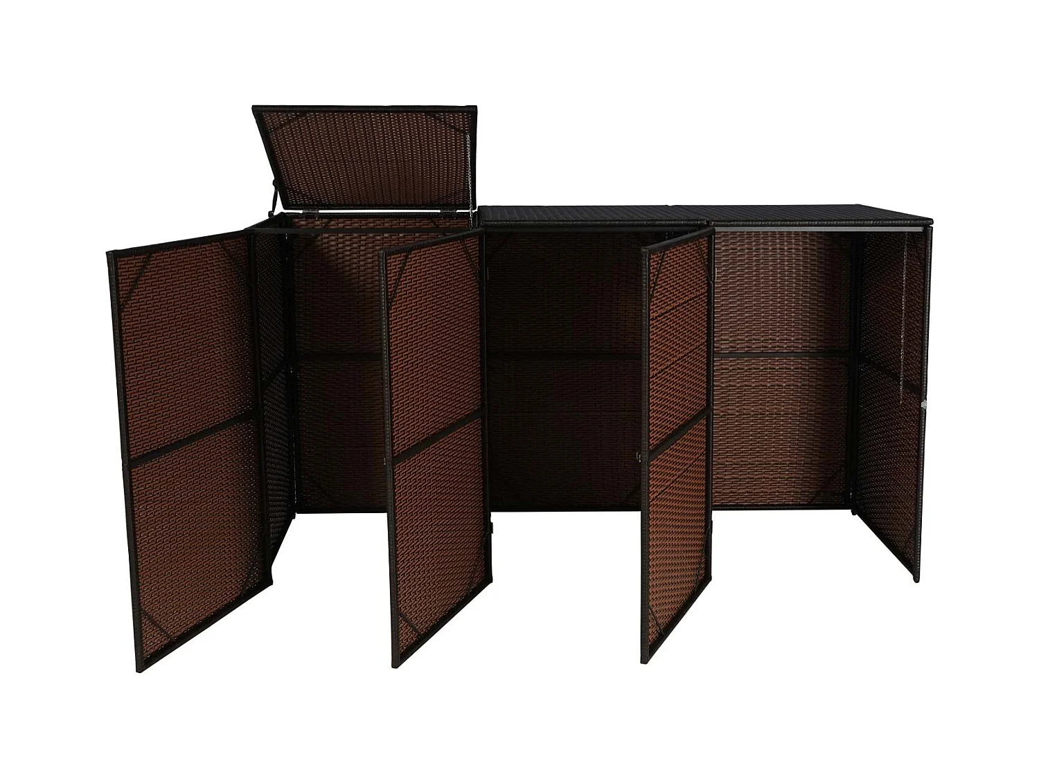 Habillage pour 3 poubelles MCW-E25 3x120l,  brun