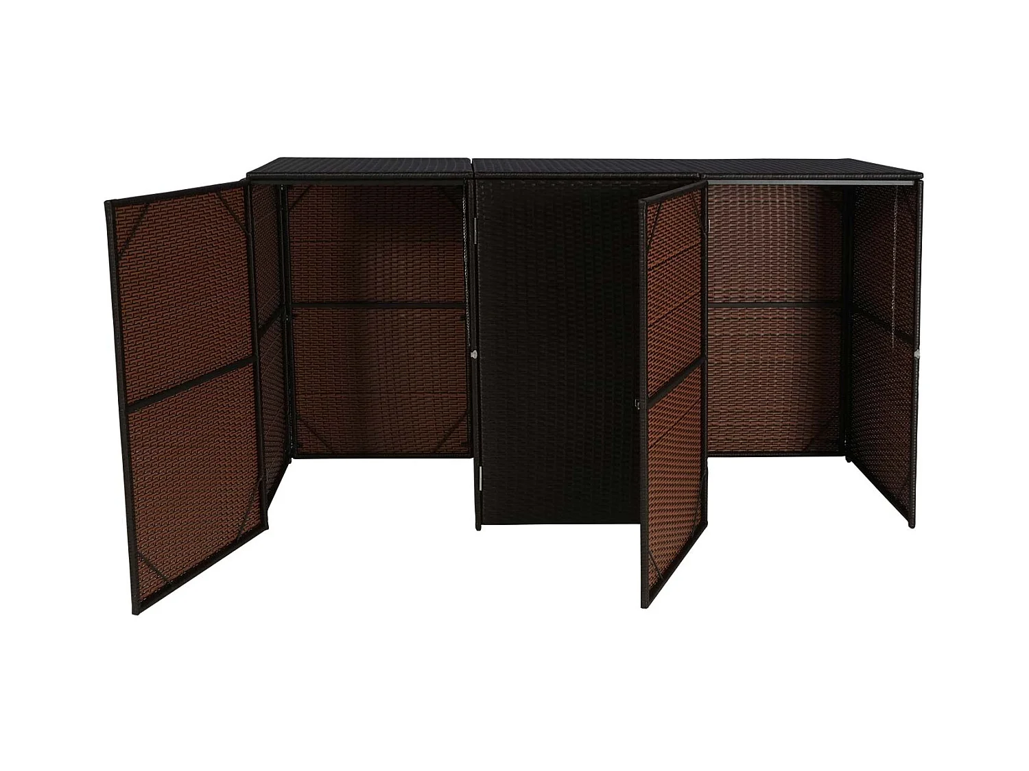 Habillage pour 3 poubelles MCW-E25 3x120l,  brun