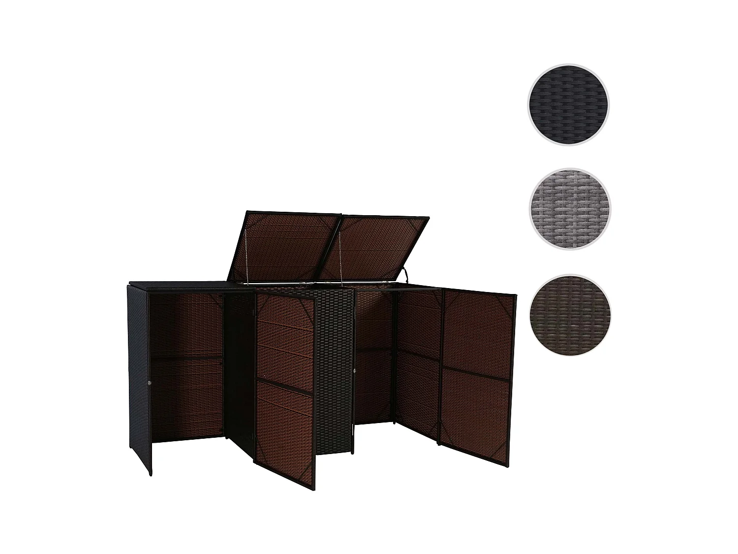 Habillage pour 3 poubelles MCW-E25 3x120l,  brun