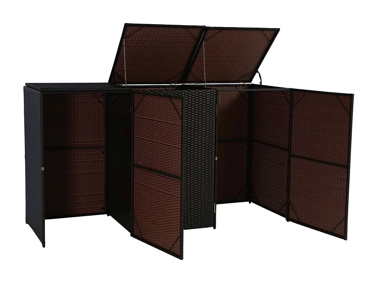 Habillage pour 3 poubelles MCW-E25 3x120l,  brun