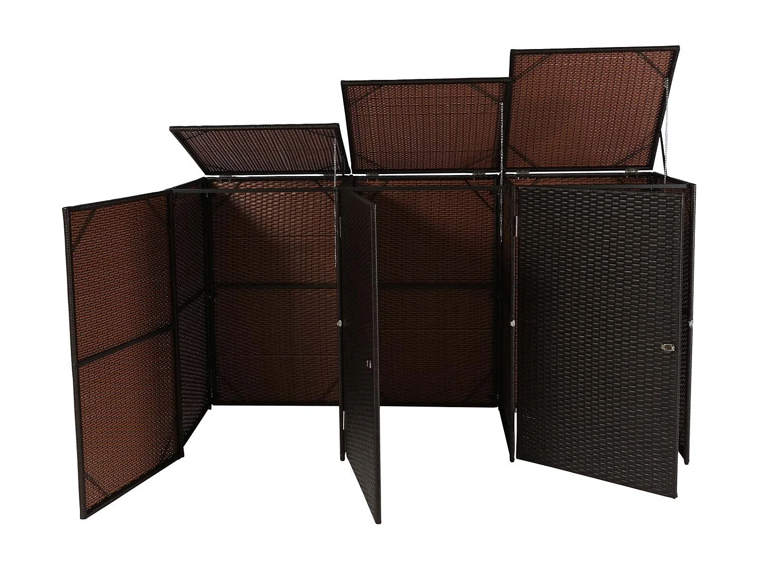 Habillage pour 3 poubelles MCW-E25 3x120l,  brun