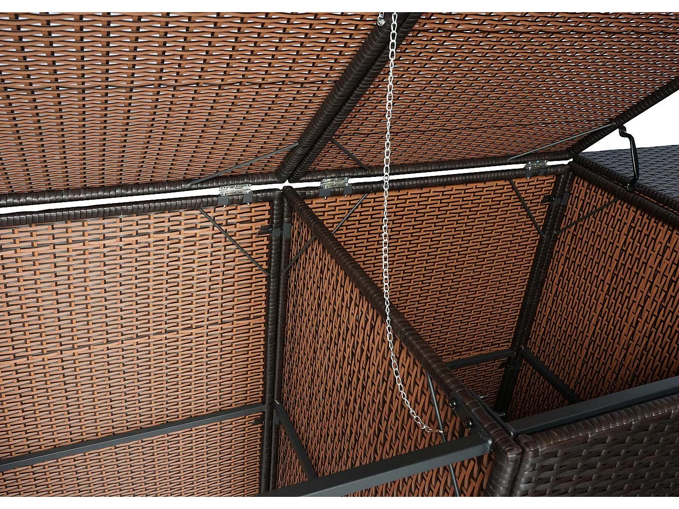 Habillage pour 3 poubelles MCW-E25 3x120l,  brun