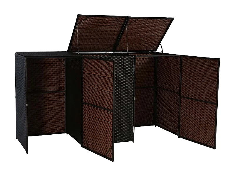 Habillage pour 3 poubelles MCW-E25 3x120l,  brun