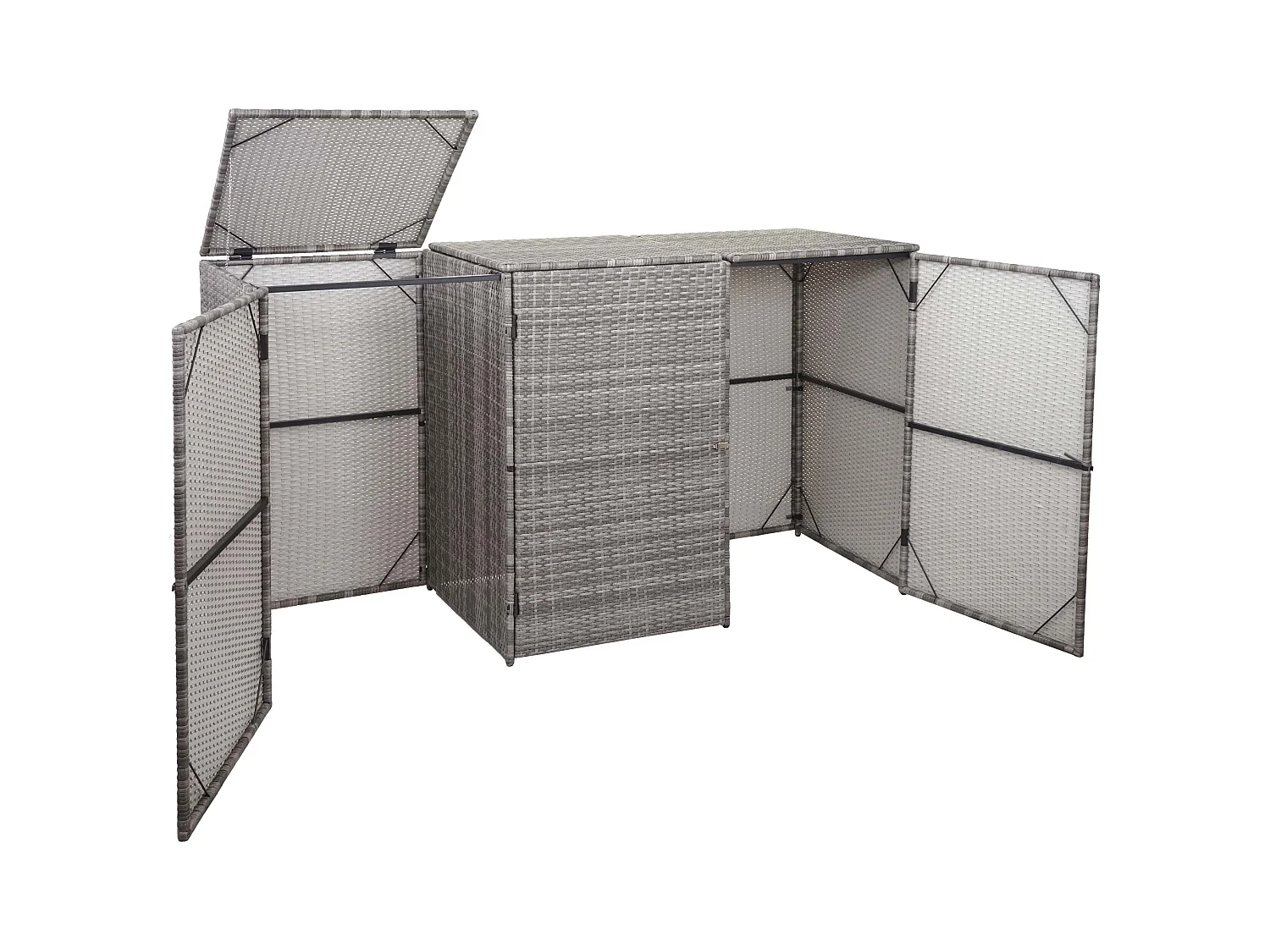 Habillage pour 3 poubelles MCW-E25 3x120l,  gris