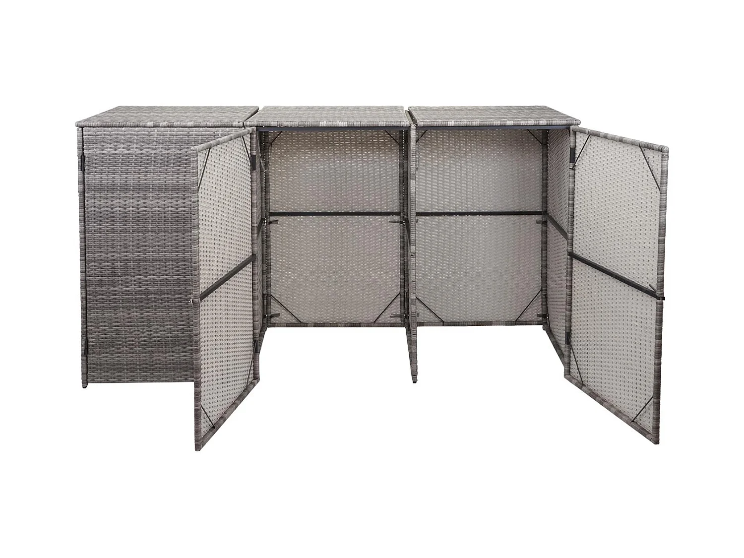 Habillage pour 3 poubelles MCW-E25 3x120l,  gris