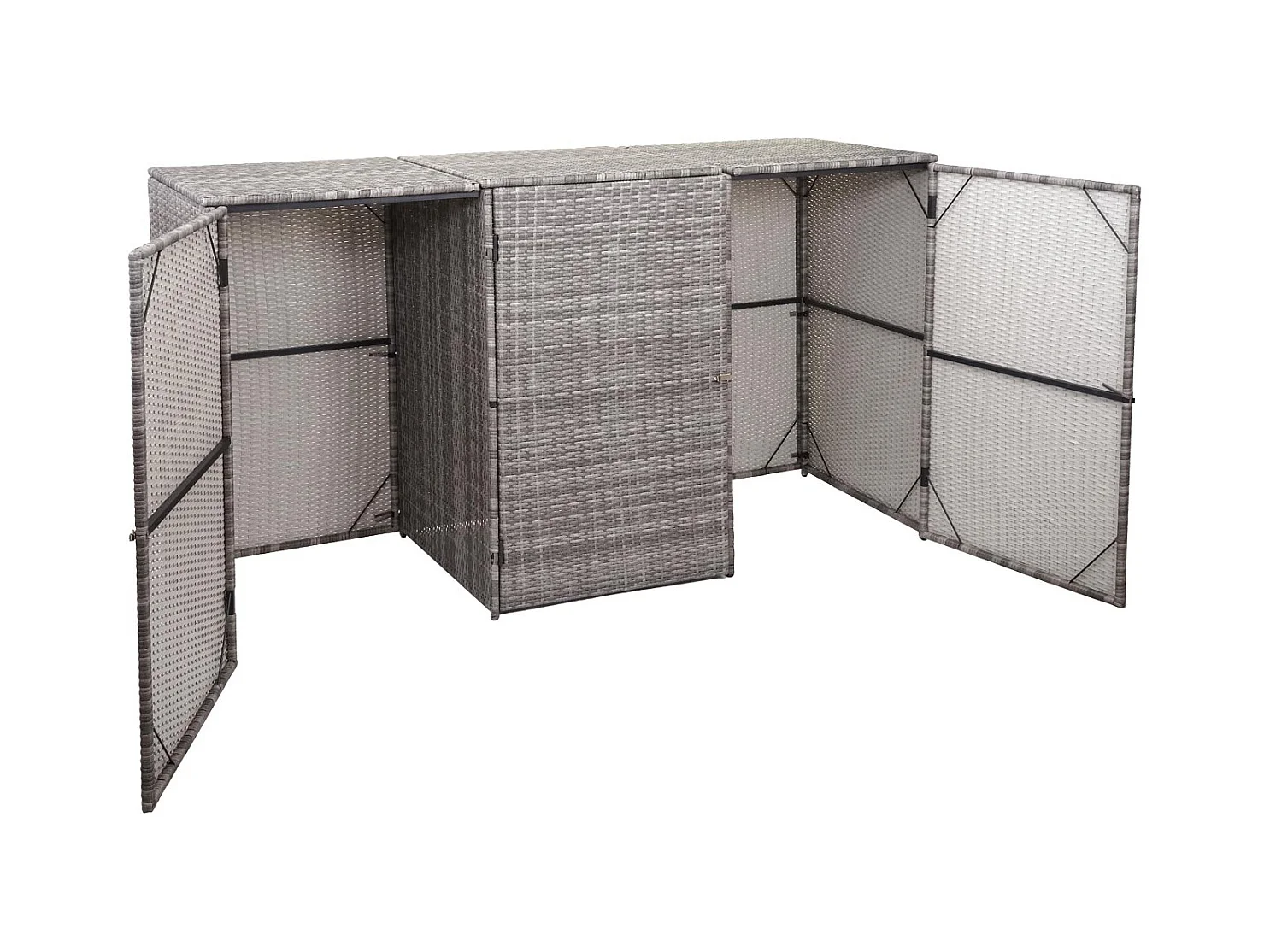 Habillage pour 3 poubelles MCW-E25 3x120l,  gris
