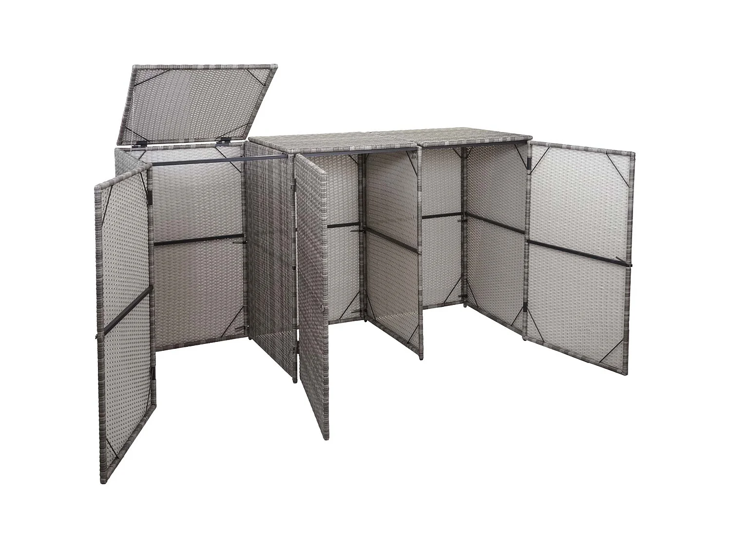 Habillage pour 3 poubelles MCW-E25 3x120l,  gris