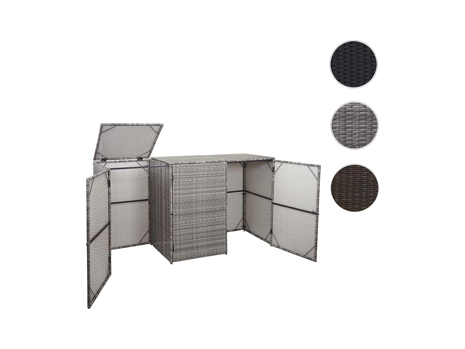 Habillage pour 3 poubelles MCW-E25 3x120l,  gris