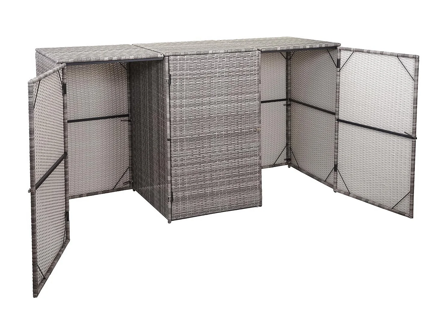 Revestimiento para cubo de basura de 3 cubos MCW-E25,  gris