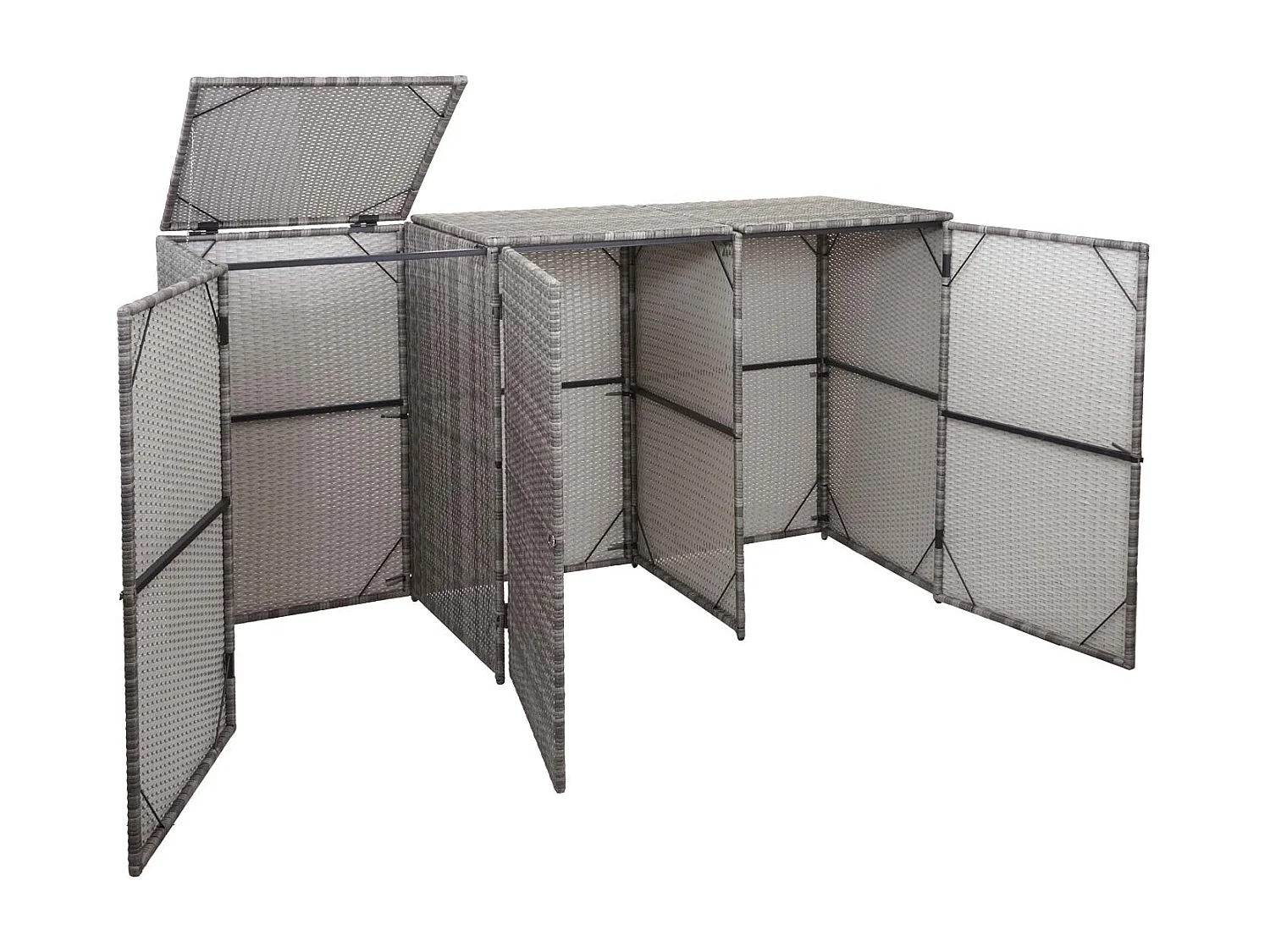 Revestimiento para cubo de basura de 3 cubos MCW-E25,  gris