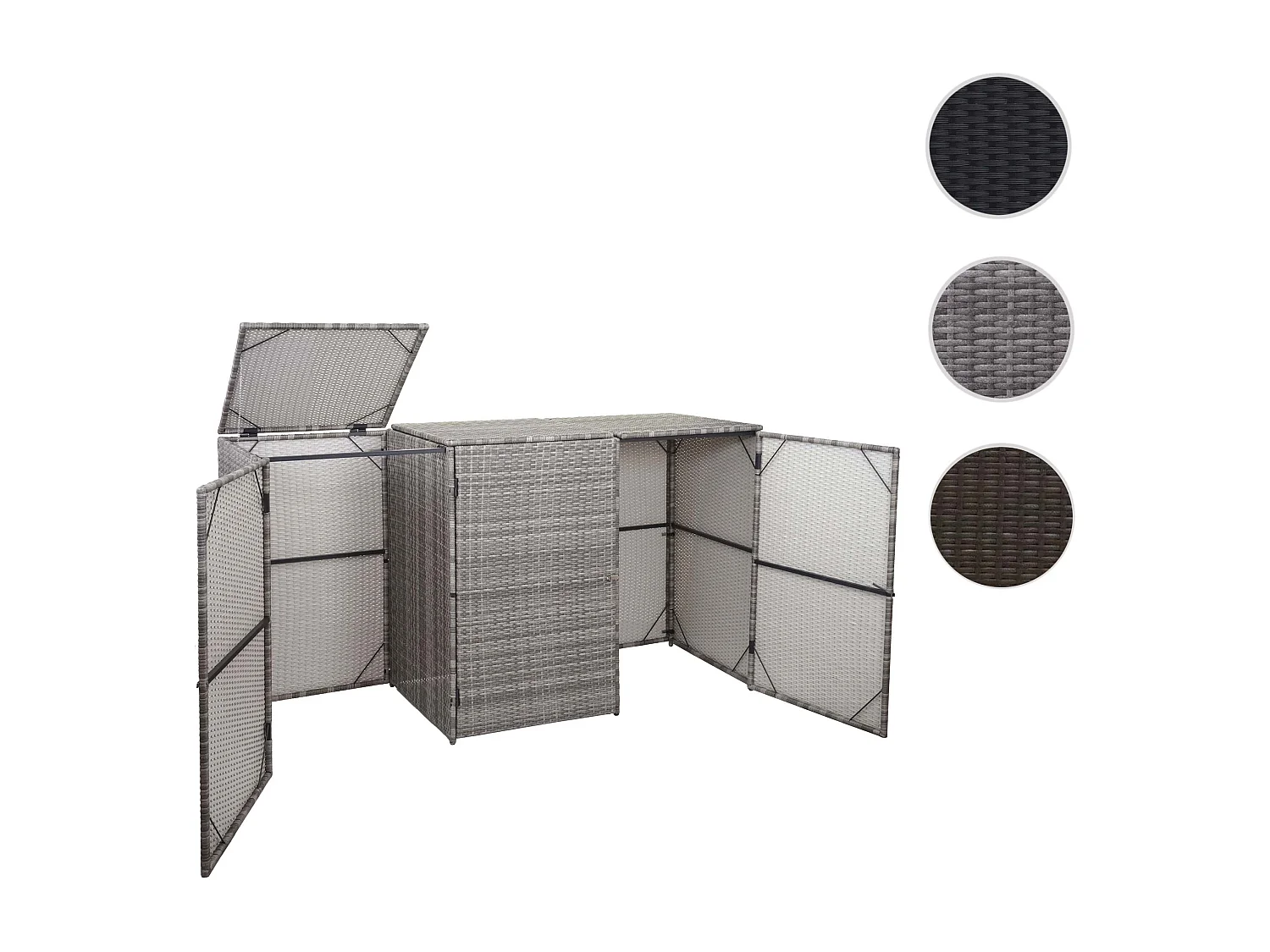 Revestimiento para cubo de basura de 3 cubos MCW-E25,  gris