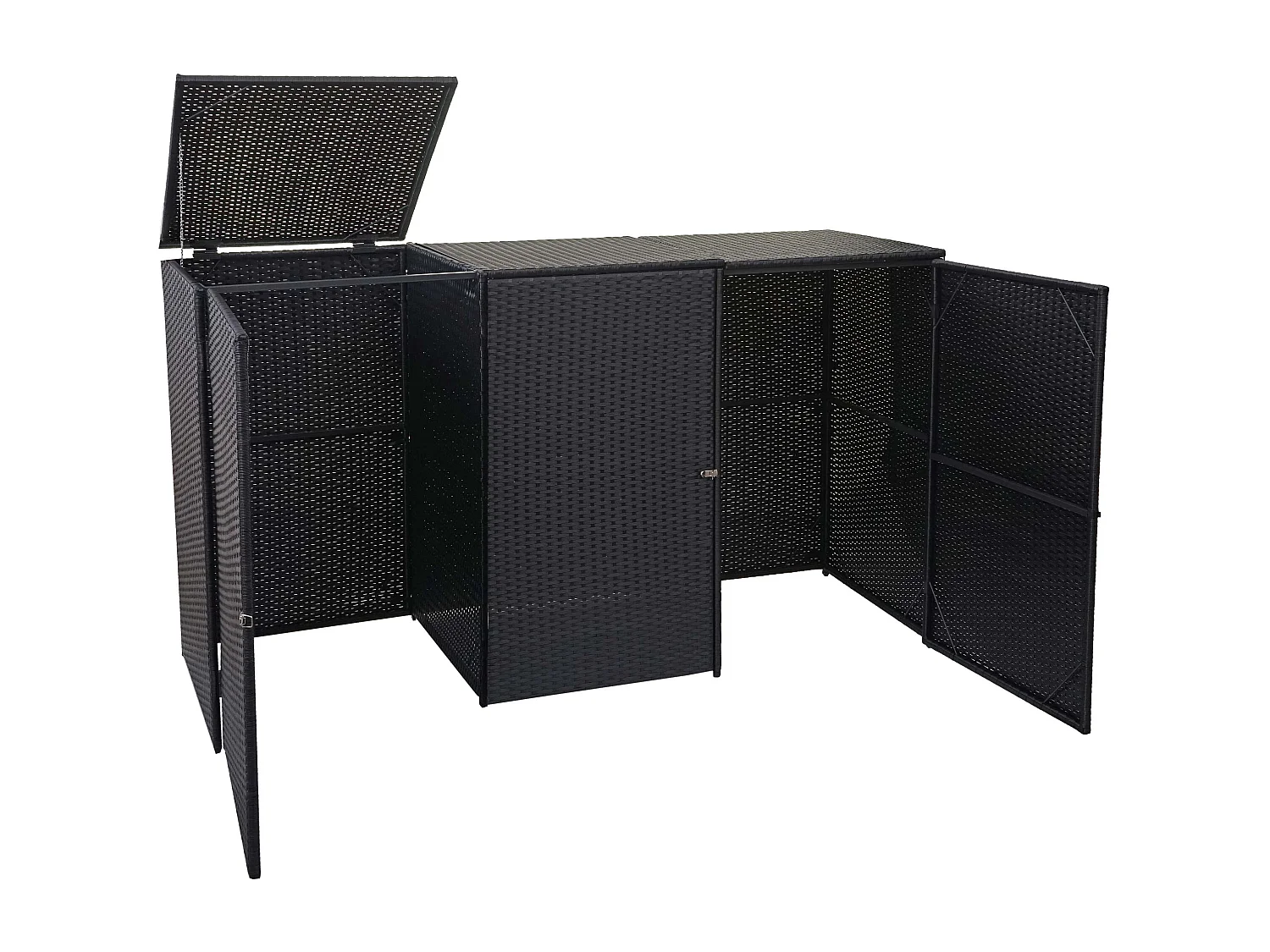 Afvalbakafdekking voor 3 bakken MCW-E25,  zwart