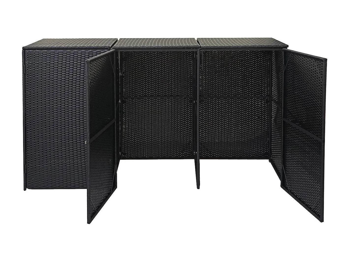 Afvalbakafdekking voor 3 bakken MCW-E25,  zwart