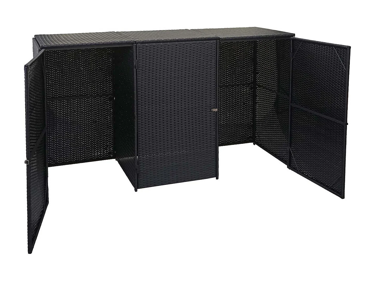 Afvalbakafdekking voor 3 bakken MCW-E25,  zwart