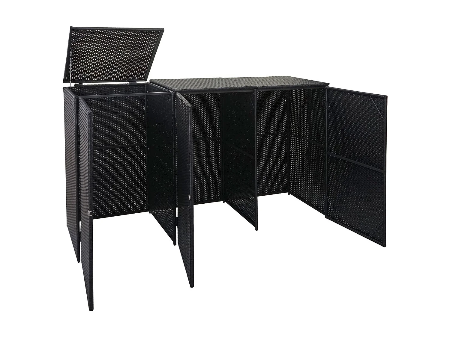 Afvalbakafdekking voor 3 bakken MCW-E25,  zwart