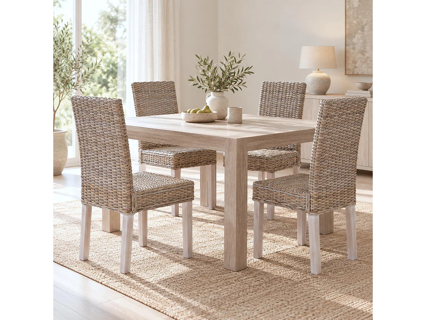 Chaise de salle à manger Littau (lot de 4) Rotin