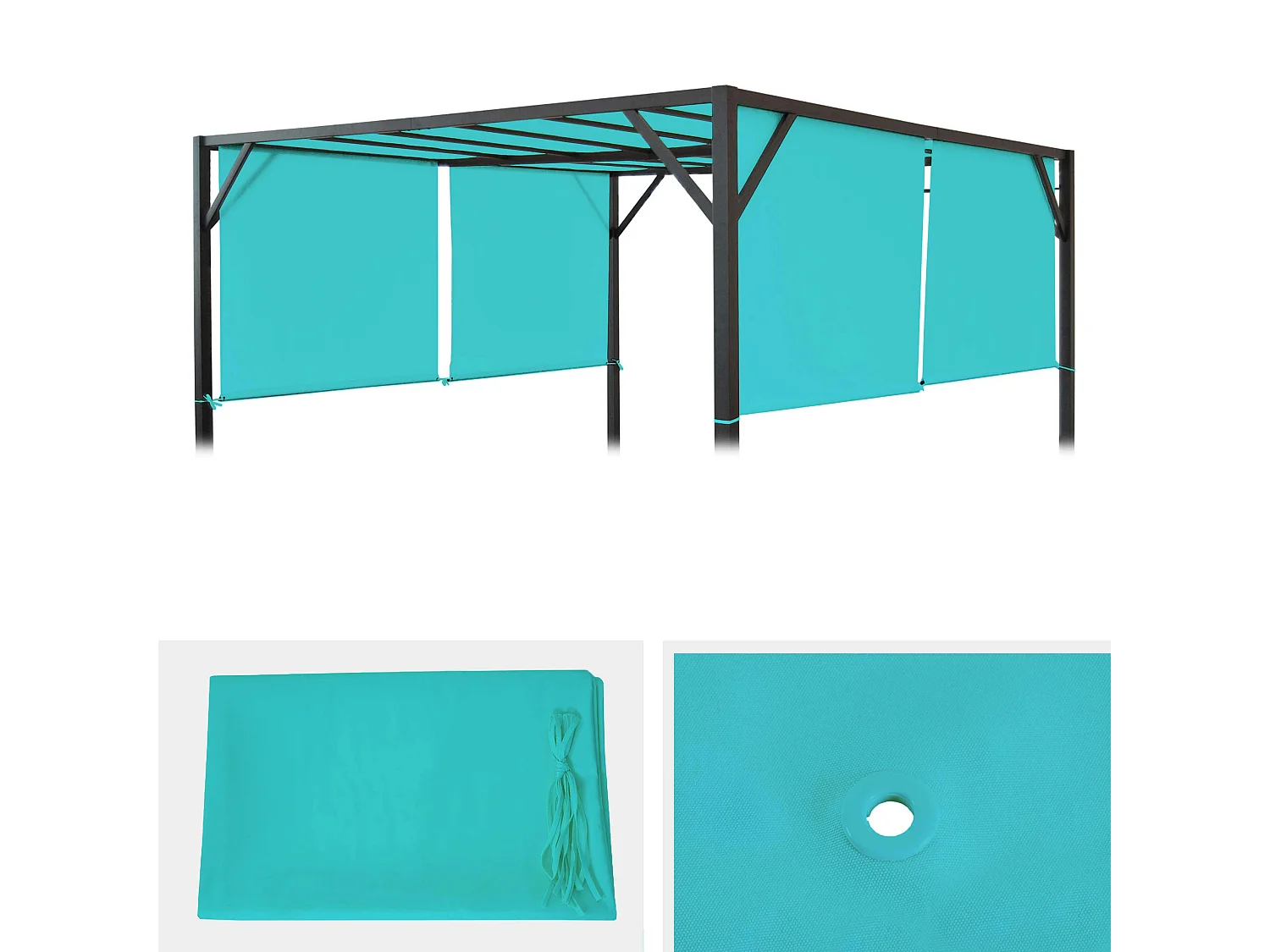 Vervangen overkapping voor pergola Beja,  turquoise-blauw