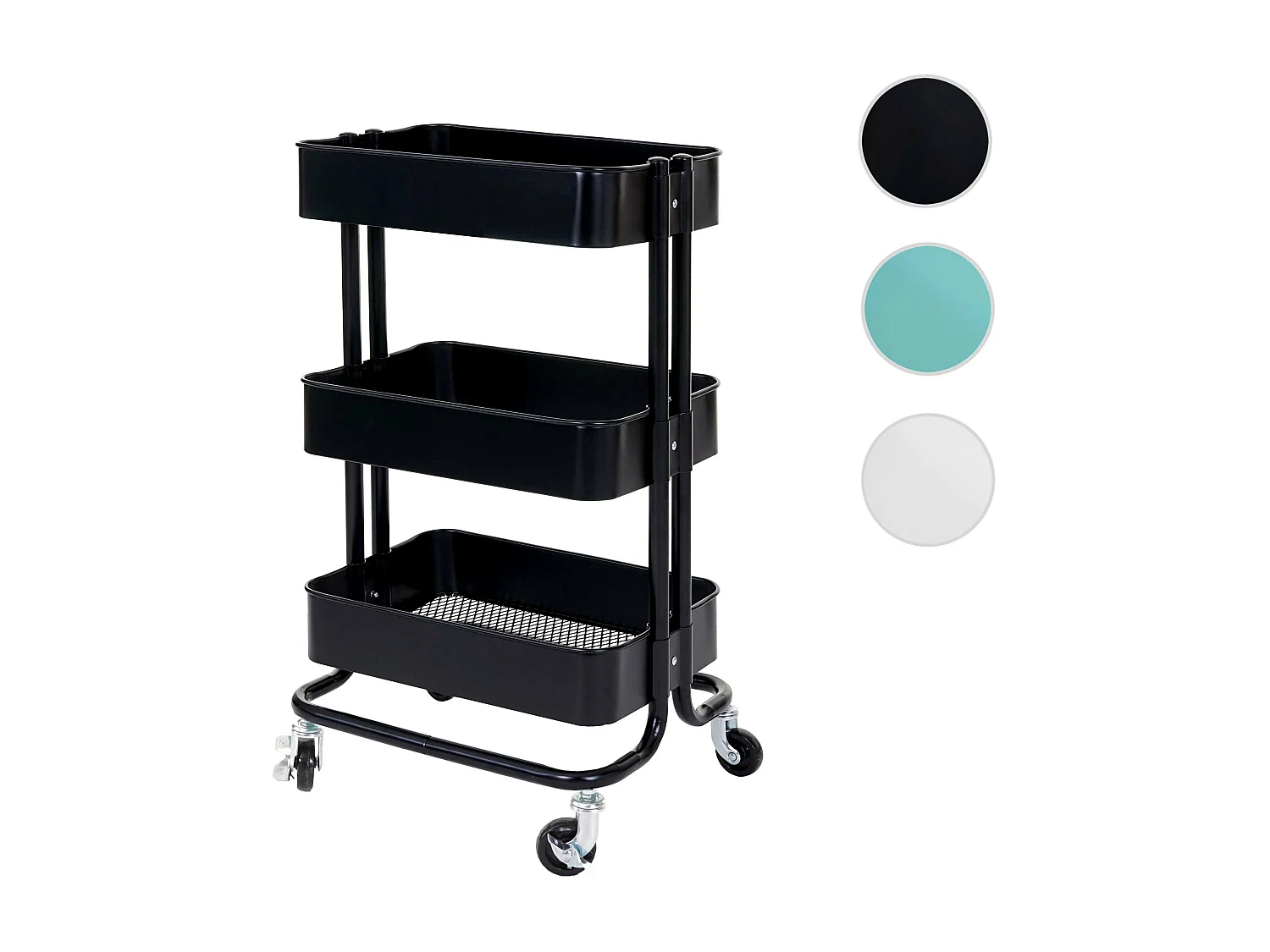 Carrello da portata cucina MCW-C64 metallo 37x44x79cm nero
