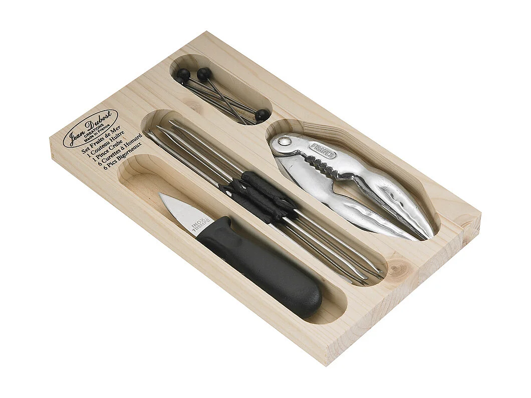 Coffret bois 14 pièces assorties fruit de mer