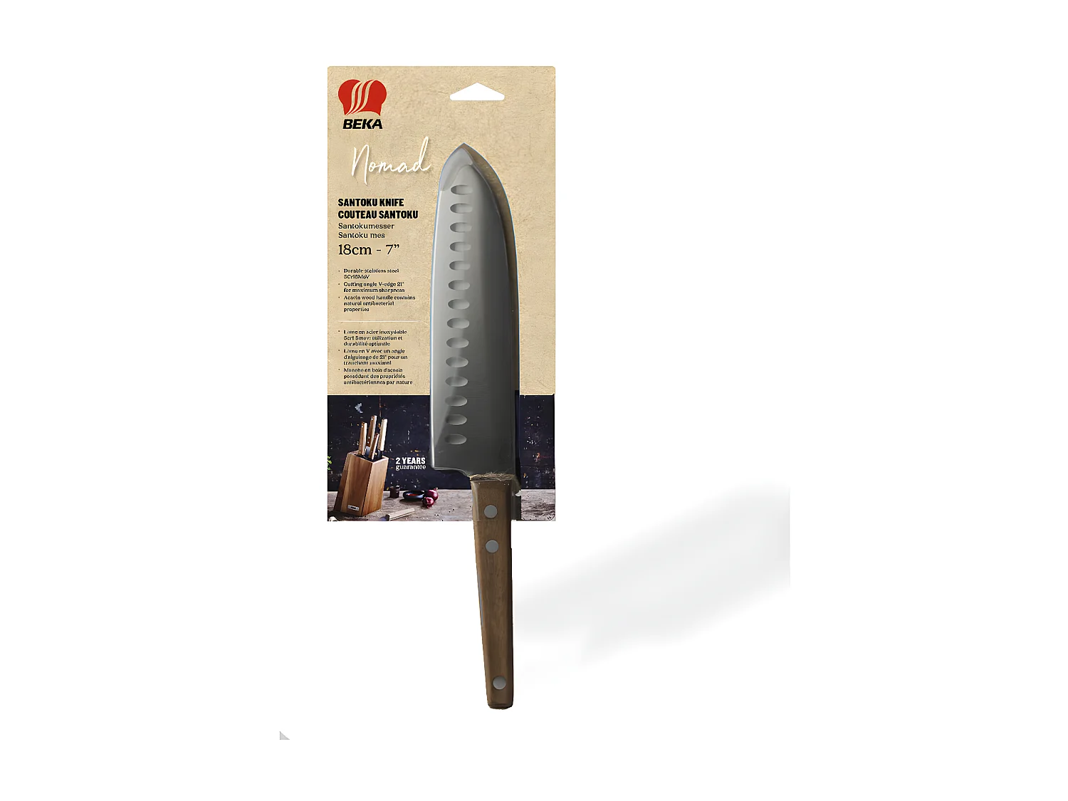 Couteau santoku Nomad 18 cm en acacia