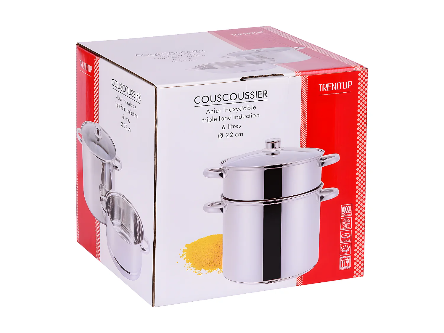 Couscoussier inox 22 cm 6 litres