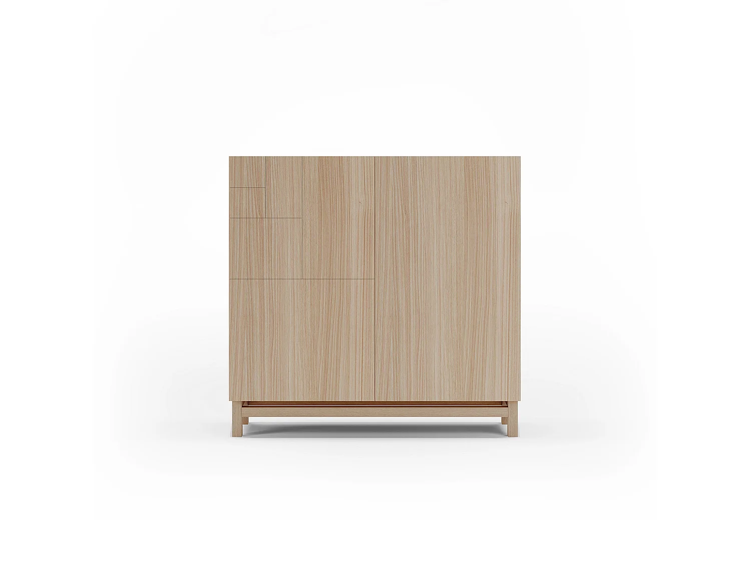 Mueble zapatero almacenaje - A90cm x L90cm x F27cm nogal claro - Copenhague