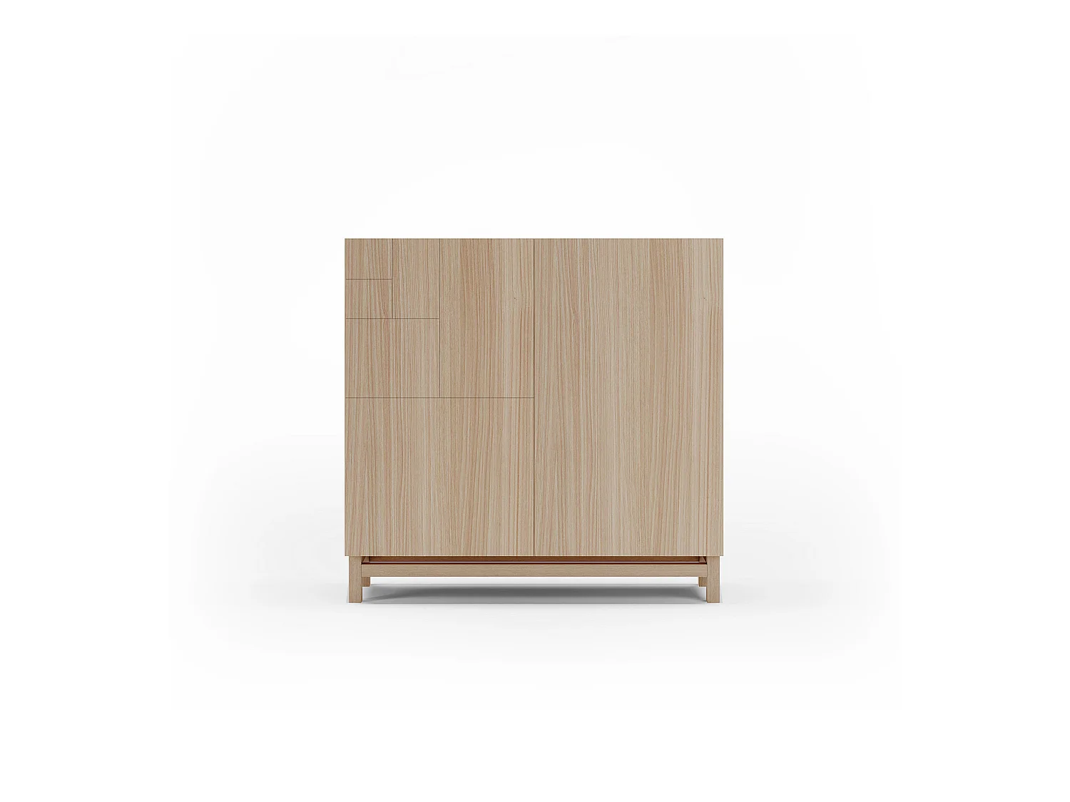 Meuble à chaussures/rangement - H90cm x L90cm x P27cm noyer clair - Copenhague