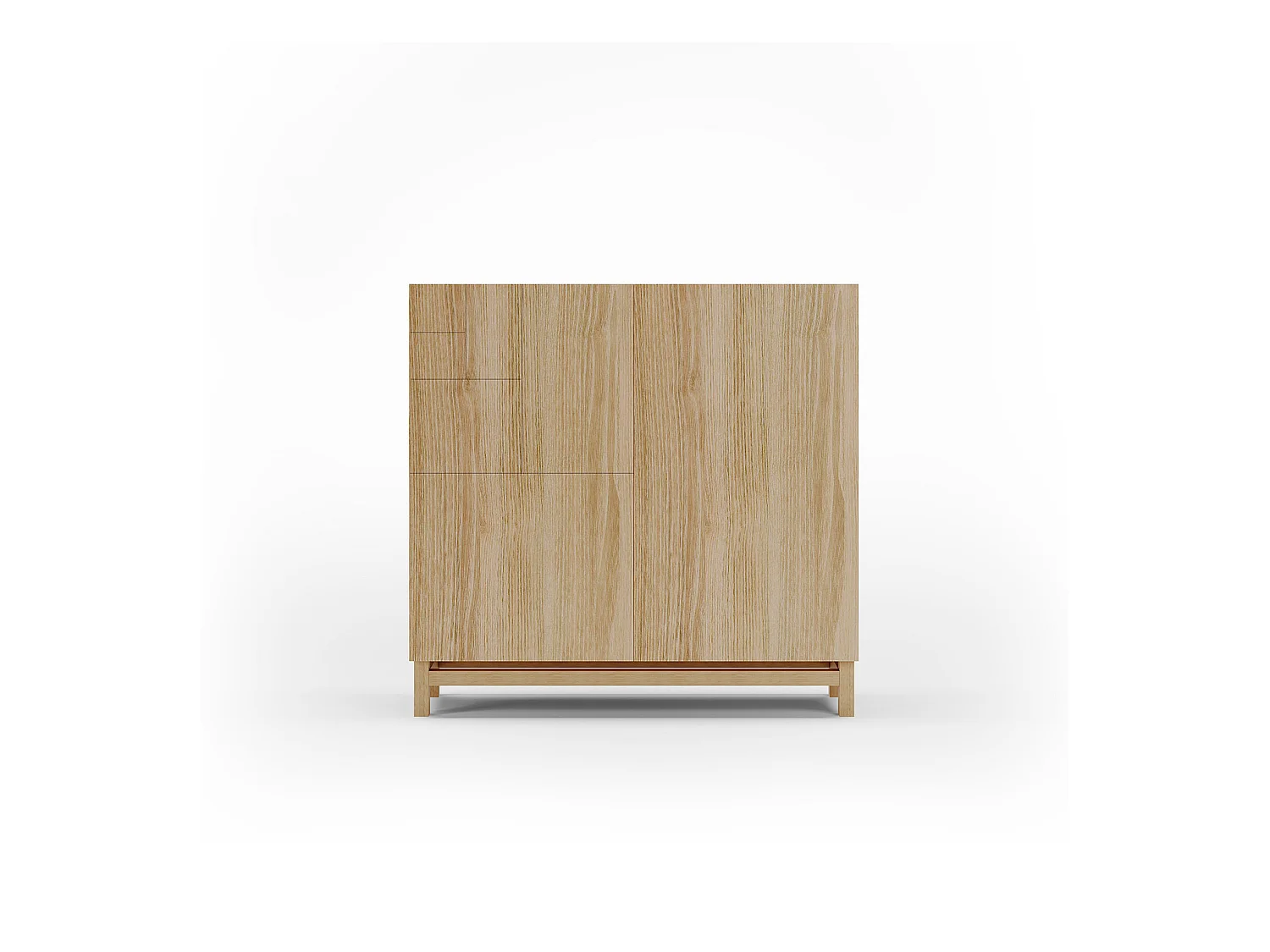 Meuble à chaussures/rangement - H90cm x L90cm x P27cm chêne doré - Copenhague