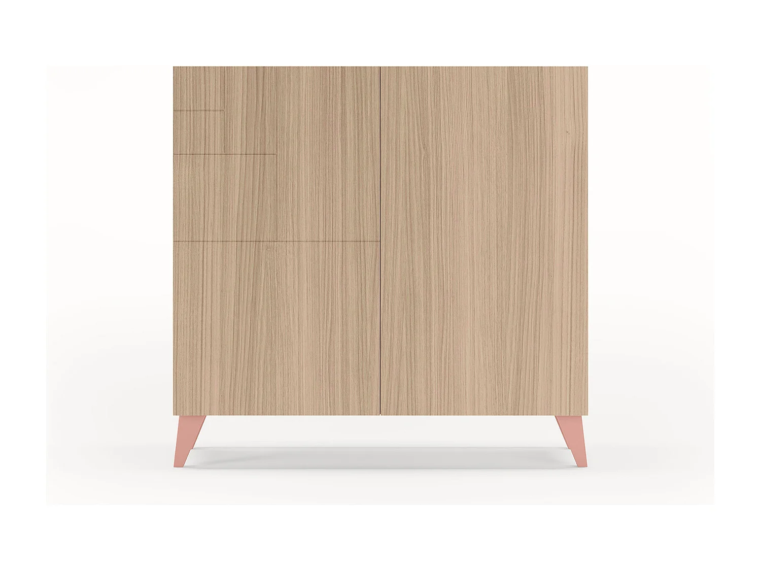 Sapateiro/Móvel organização - H87cm x L90cm x P27cm nogueira clara pernas rose - Bergen