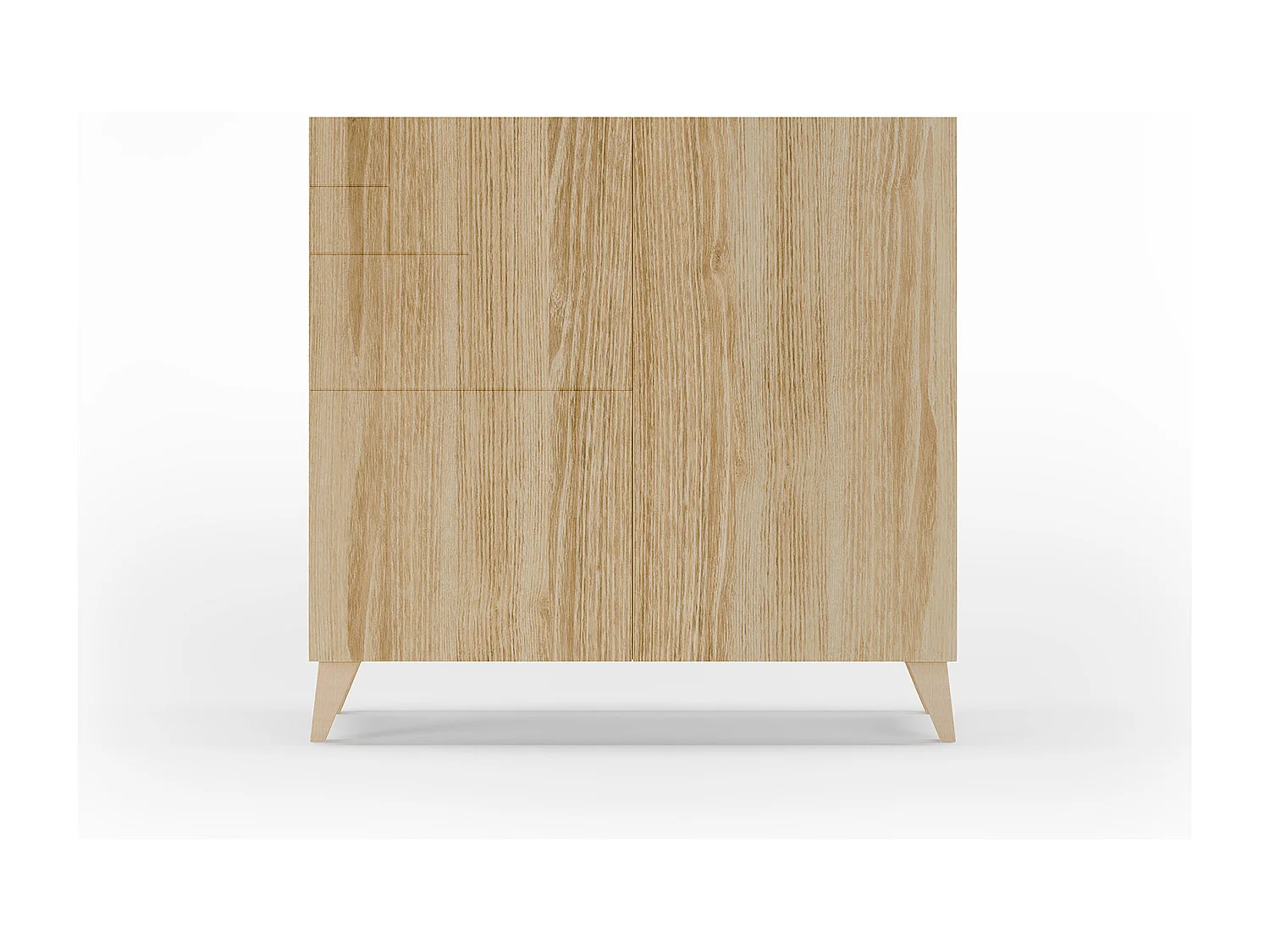 Sapateiro/Móvel organização - H87cm x L90cm x P27cm chêne dore – Bergen