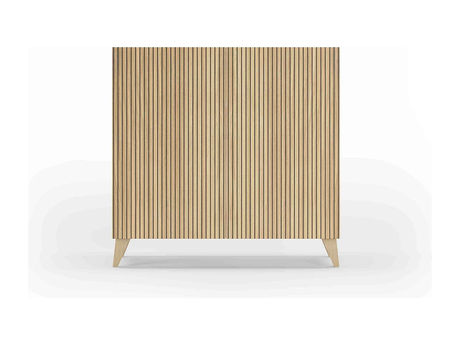 Sapateiro/Móvel organização - H87cm x L90cm x P27cm chêne portas impression serrado - Sunne