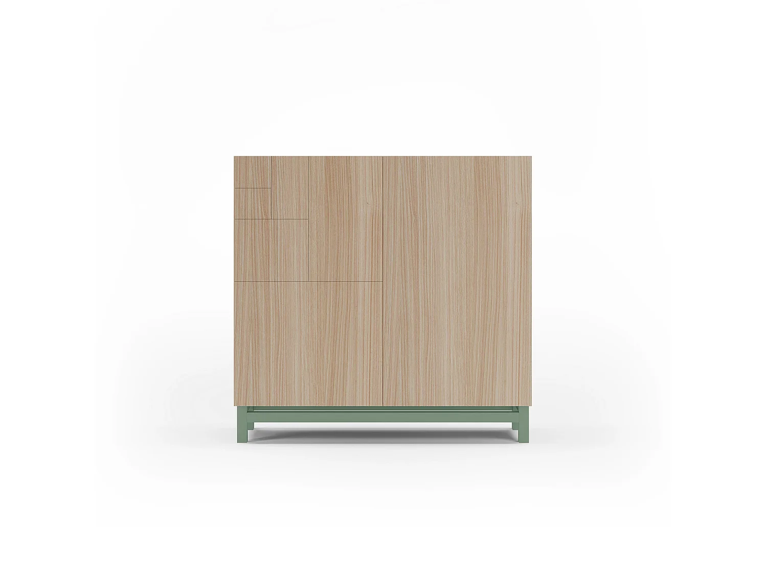 Sapateiro/Móvel organização - H90cm x L90cm x P27cm nogueira clara pernas verde - Copenhague