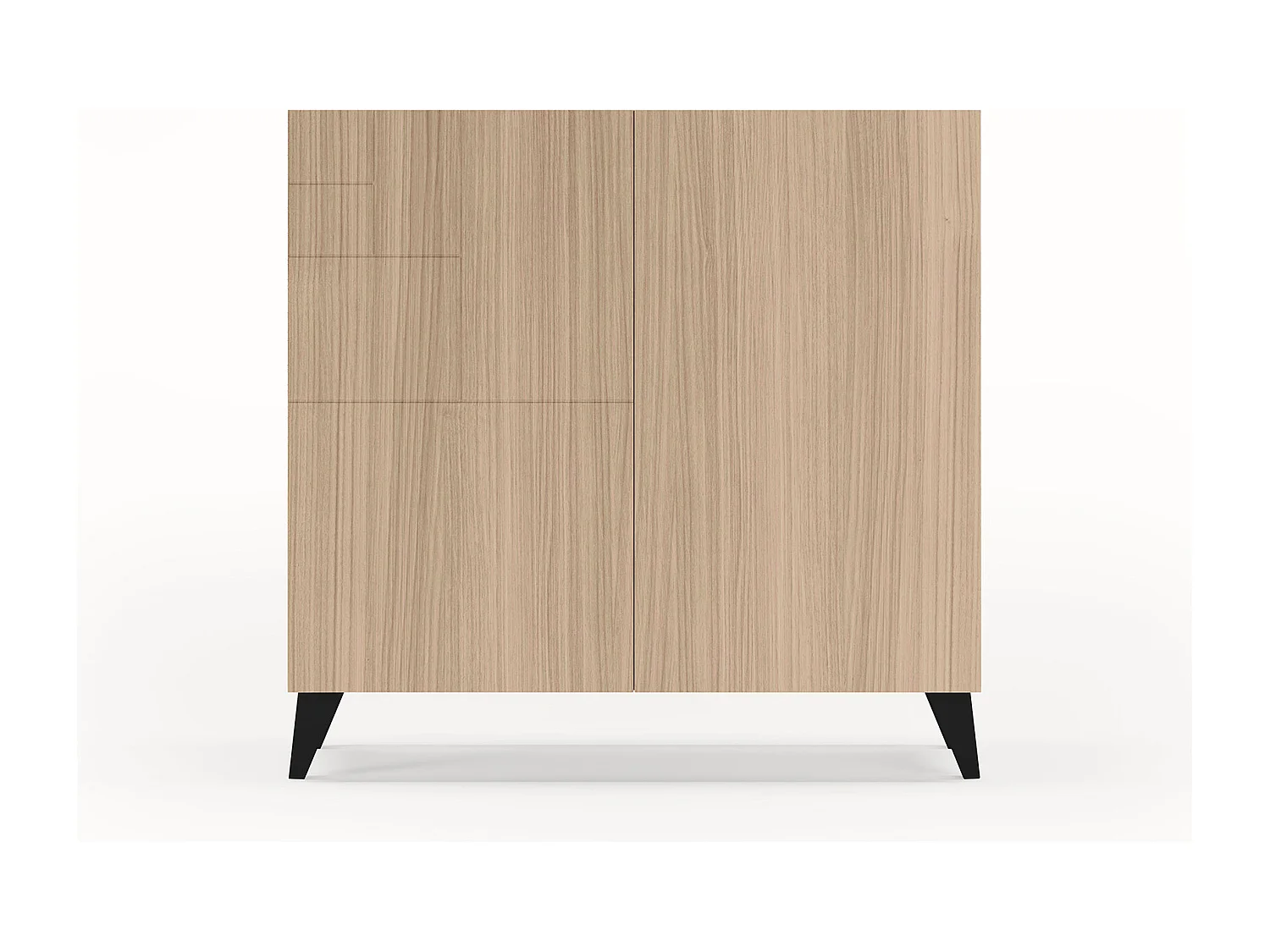 Sapateiro/Móvel organização - H87cm x L90cm x P27cm nogueira clara pernas preto - Bergen