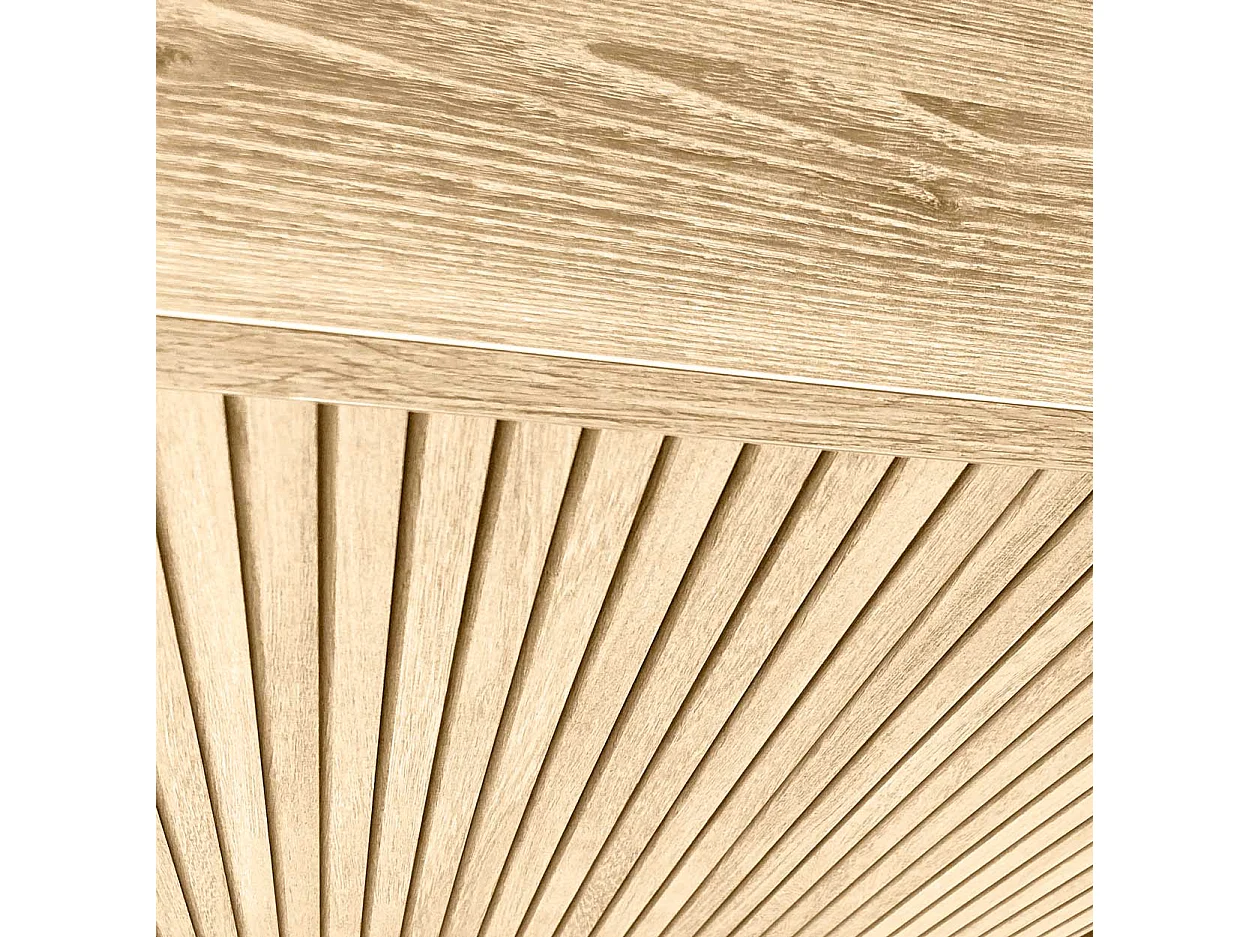 Meuble à chaussures/rangement - H90cm x L90cm x P27cm chêne portes impression lattes - Hanko